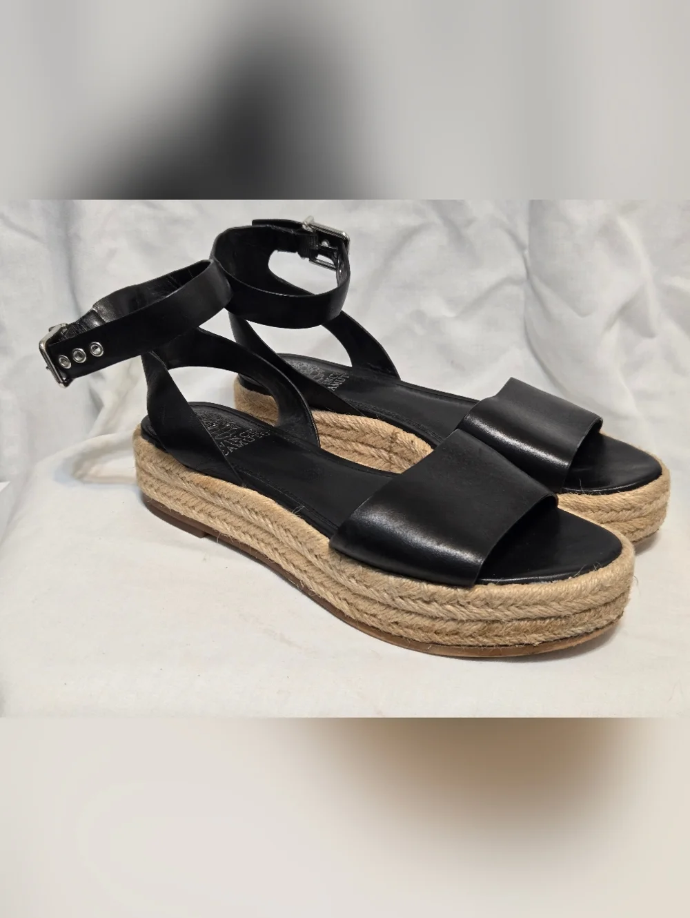 Vince Camuto Womens Espadrille Sandals Black Sz 7M - Picture 4 of 9